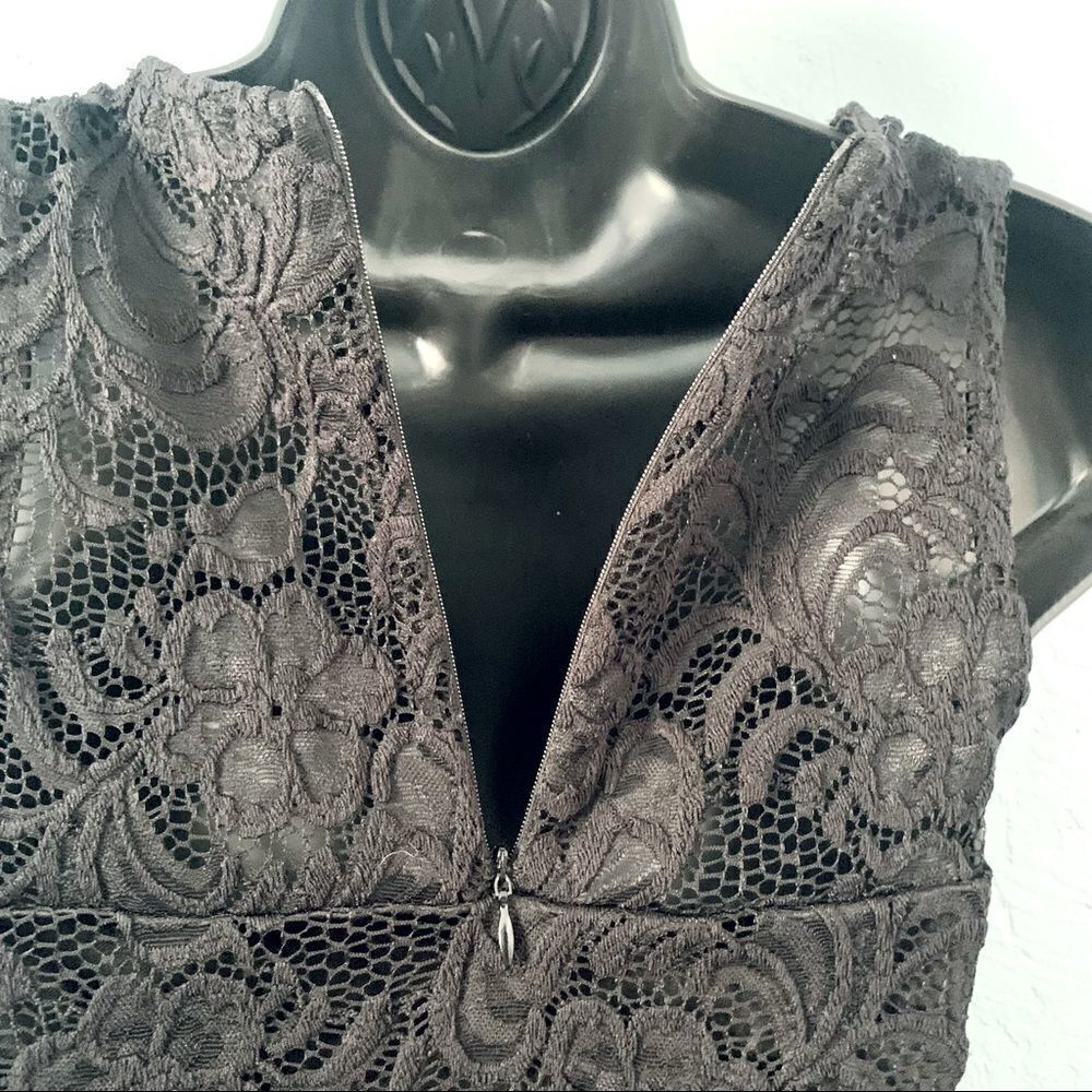 Ambiance Black Lace Overlay Midi Dress Size Small - Picture 13 of 15